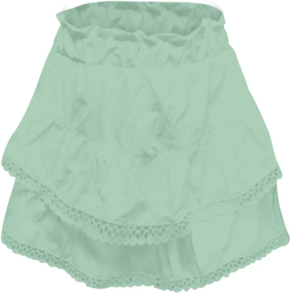 Flowy Shorts for Women Casual Boho Ruffle Tiered Skorts High Waisted Mini Skirts Golf Tennis Crochet Shorts