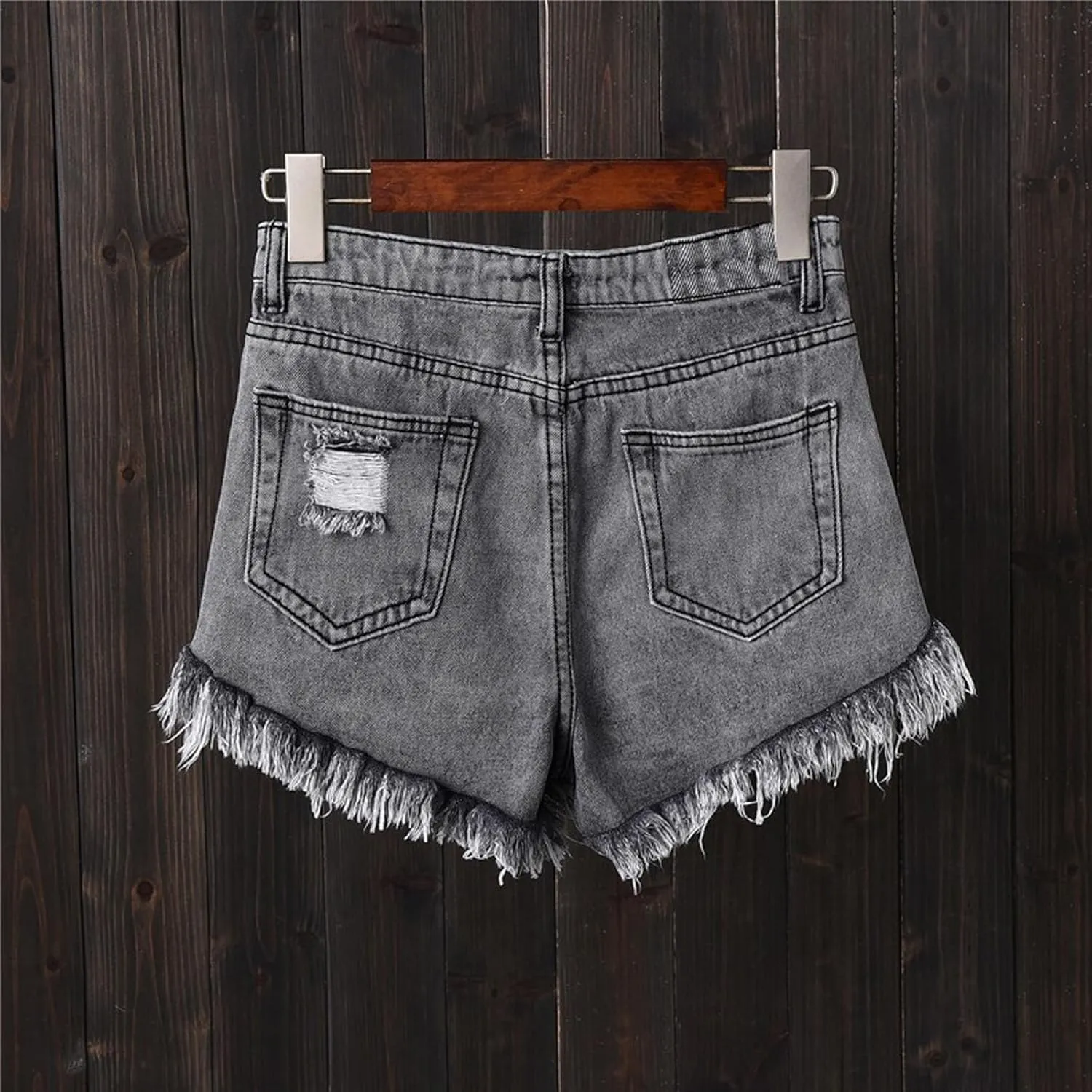 Frayed Raw Hem Ripped Shorts for Women High Waisted Button Fly Denim Shorts Summer 2025 Trendy Sexy Hot Short Jeans