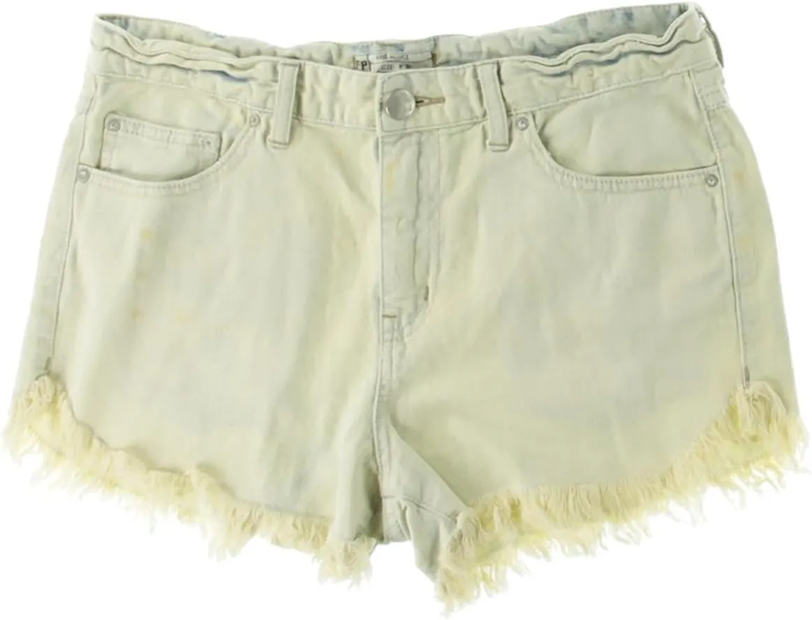 Free People Uptown High Waisted Denim Shorts Swan 29