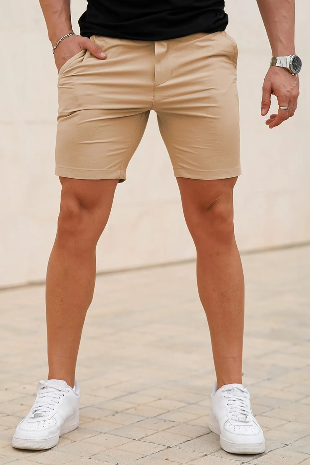 GINGTTO Mens Casual Shorts Stretch Slim Fit Quick Dry 9 Inch Inseam