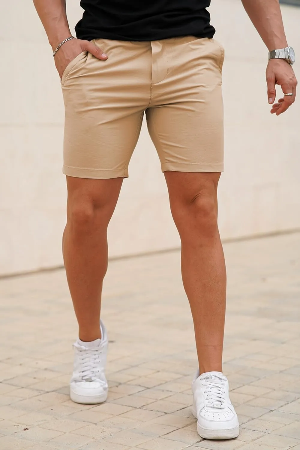 GINGTTO Mens Casual Shorts Stretch Slim Fit Quick Dry 9 Inch Inseam