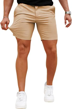 GINGTTO Mens Casual Shorts Stretch Slim Fit Quick Dry 9 Inch Inseam