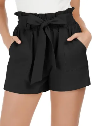GRACE KARIN Women Summer Casual Shorts with Pockets Bowknot Tie Waist