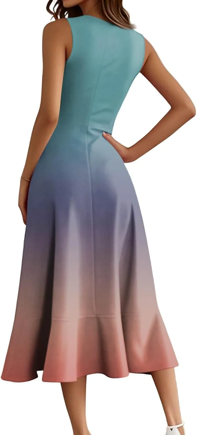 Graduation Dresses for Women 2025 Summer Wrap High Low Midi Dress Ruffle Cocktail Wedding Guest Dress with Slit