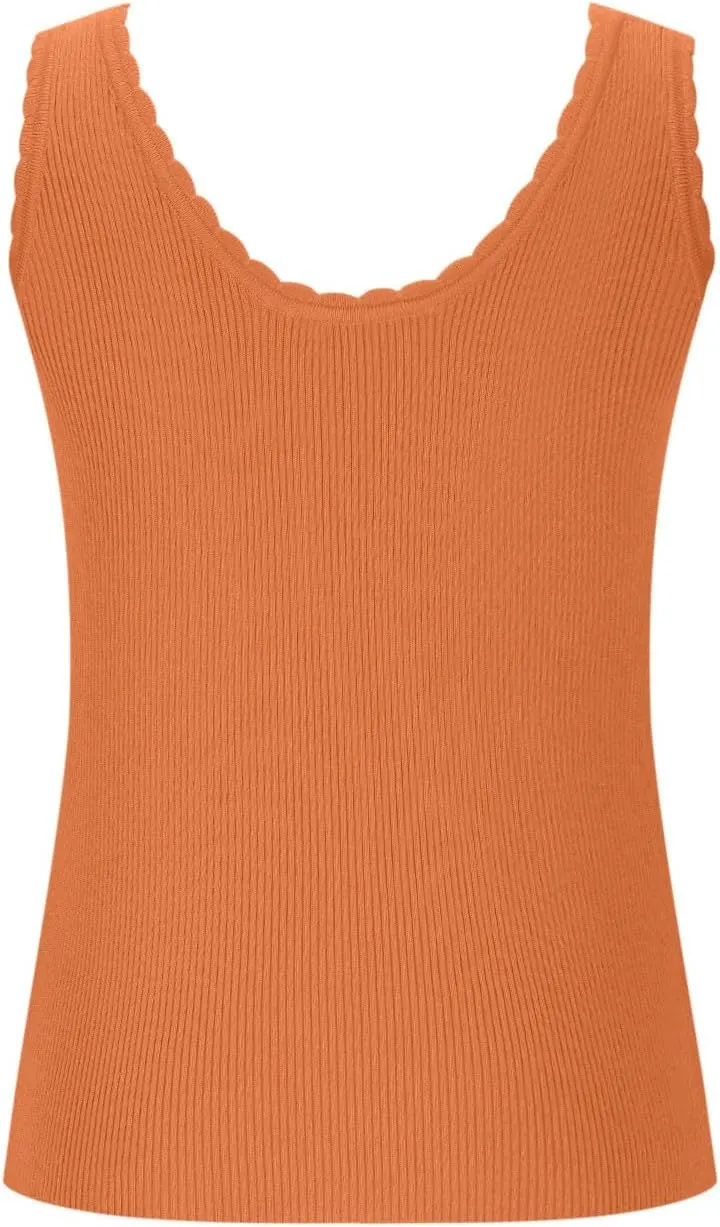 HGps8w Lace Trim Tank Tops for Women Fitted Casual Sleeveless Scoop Neck Ribbed Basic Cami Tee Shirts