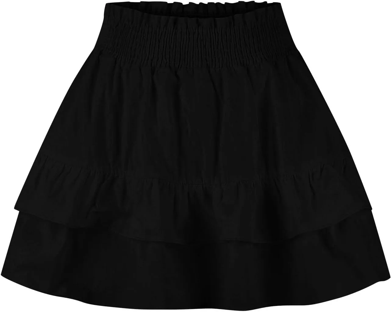 High Waisted Skirt for Women Ruffle Hem Flowy Stretchy Summer Mini Skirt Casual A Line Swing Beach Mini Short Skirt