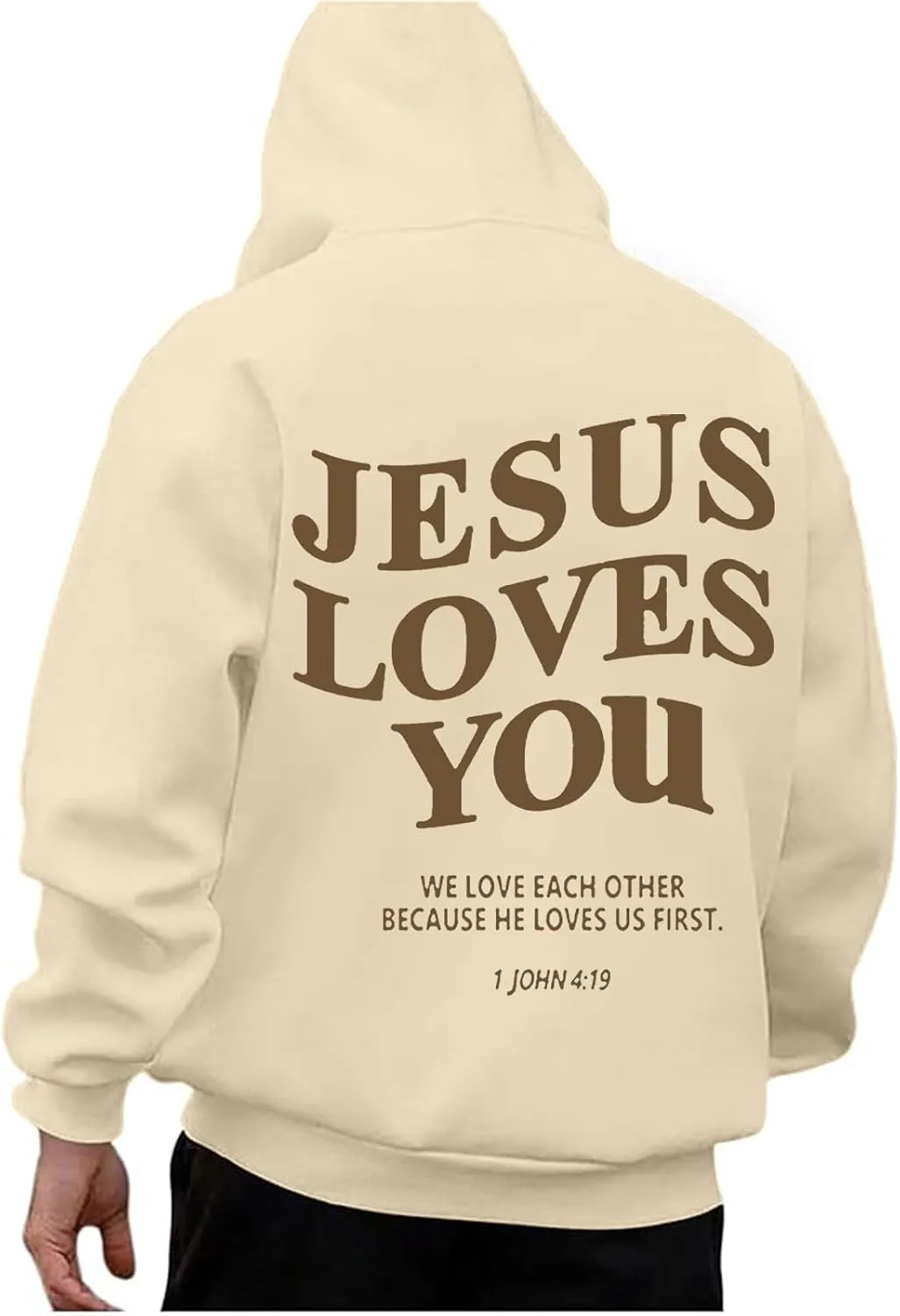 Jesus Loves You Zip Up Hoodie Men Trust in The Lord Sweatshirt Letter Print Preppy Coat Long Sleeve Jacket
