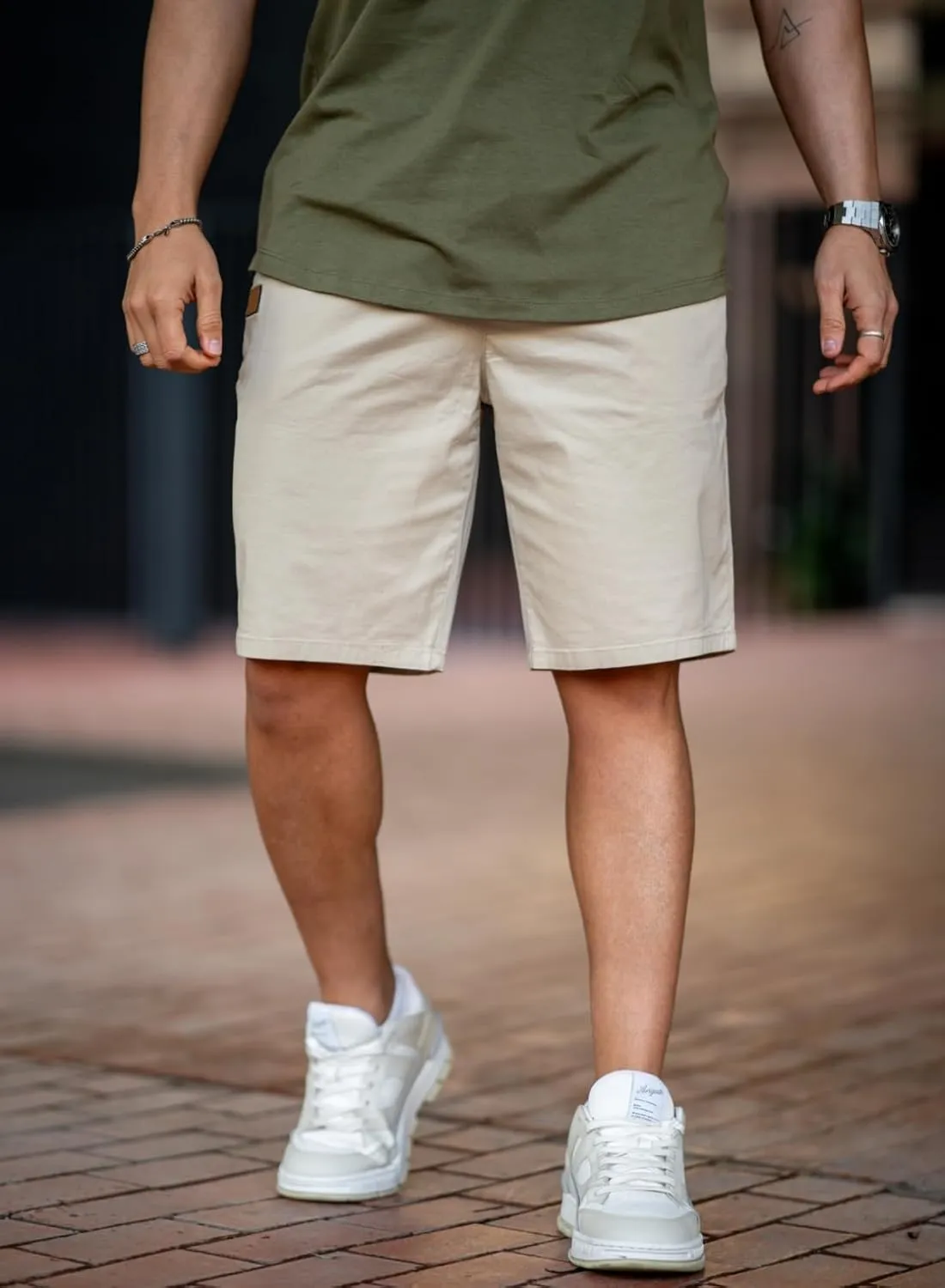 JMIERR Mens Casual Shorts - Cotton Drawstring Summer Beach Stretch Twill Chino Golf Shorts