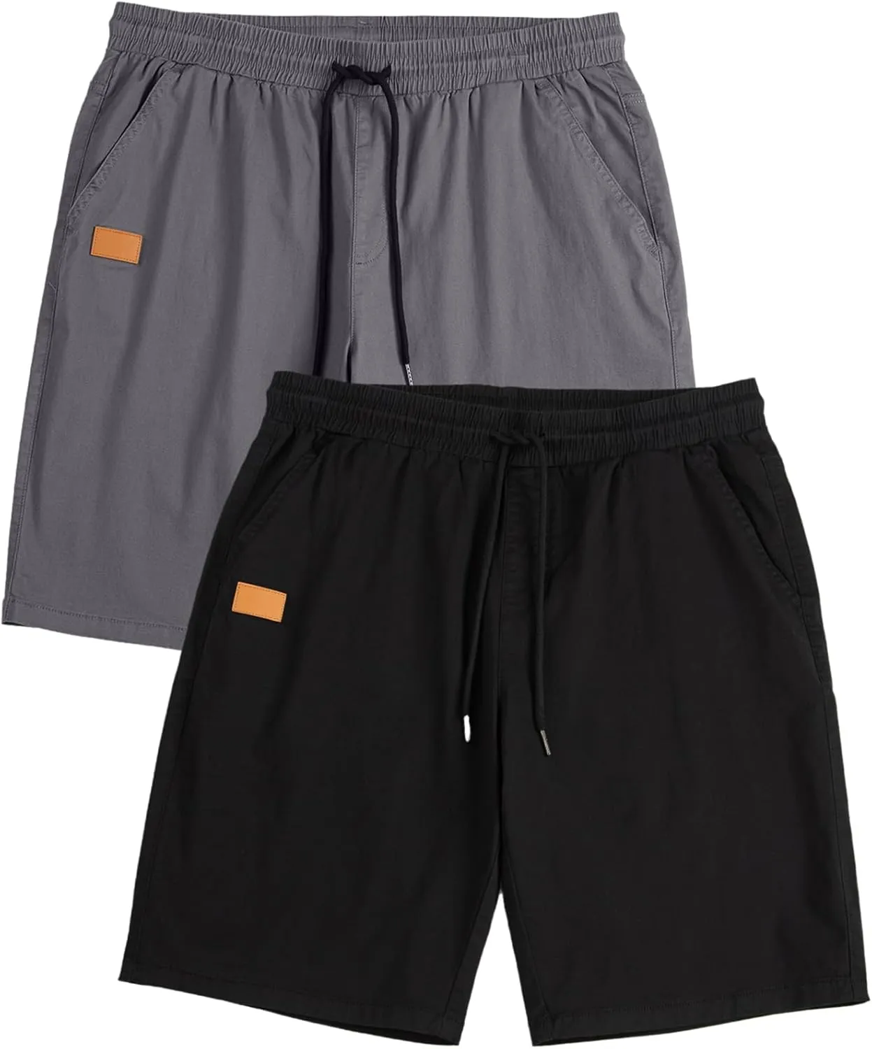 JMIERR Mens Casual Shorts - Cotton Drawstring Summer Beach Stretch Twill Chino Golf Shorts