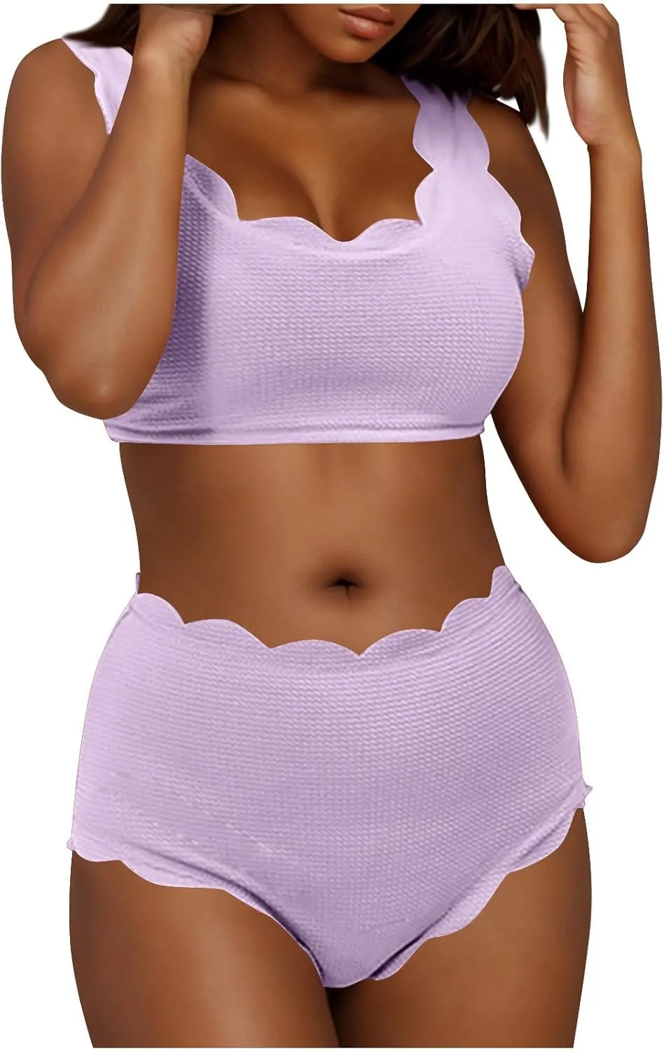jsaierl Women Two Piece Swimsuits Sexy Bikini Sets 2025 Summer Fashion Slimming Tummy Control Padded Bathing Suit with Bottom