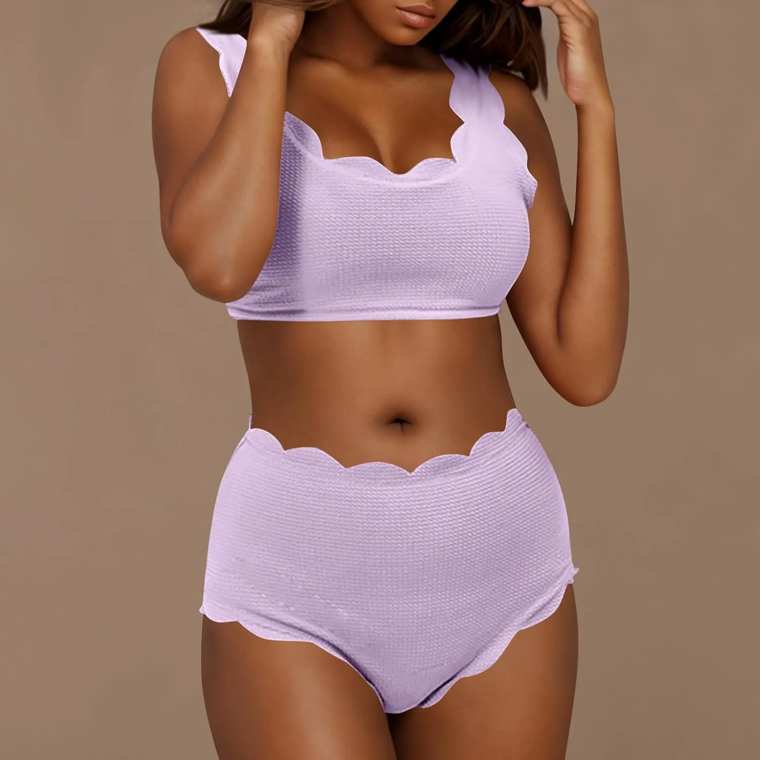 jsaierl Women Two Piece Swimsuits Sexy Bikini Sets 2025 Summer Fashion Slimming Tummy Control Padded Bathing Suit with Bottom