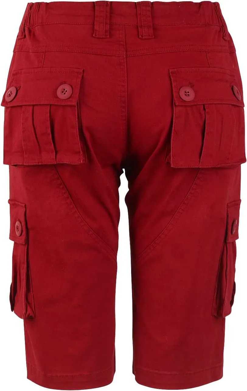 Lanesra Women's Bermuda Cargo Shorts,Multi-Pockets Camouflage Casual Shorts