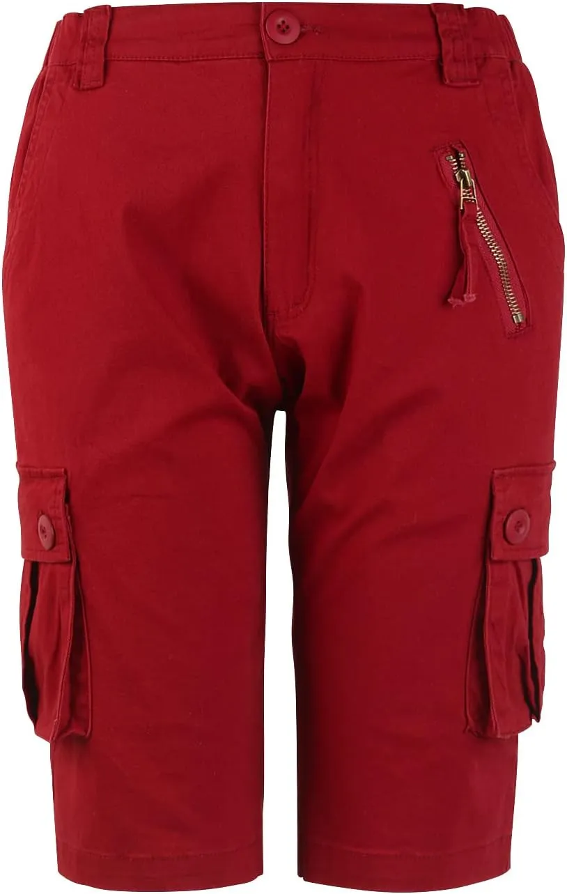 Lanesra Women's Bermuda Cargo Shorts,Multi-Pockets Camouflage Casual Shorts