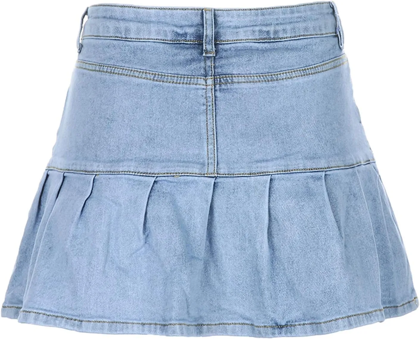Low Rise Cargo Mini Skirts for Women Sexy Pleated Mini Skirt Fashion Clubwear Streetwear Denim Mini Skirt