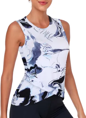LURANEE Women's Workout Athletic Tank Tops Quick Dry Sun Protection Yoga Gym Crop Sleeveless Shirts