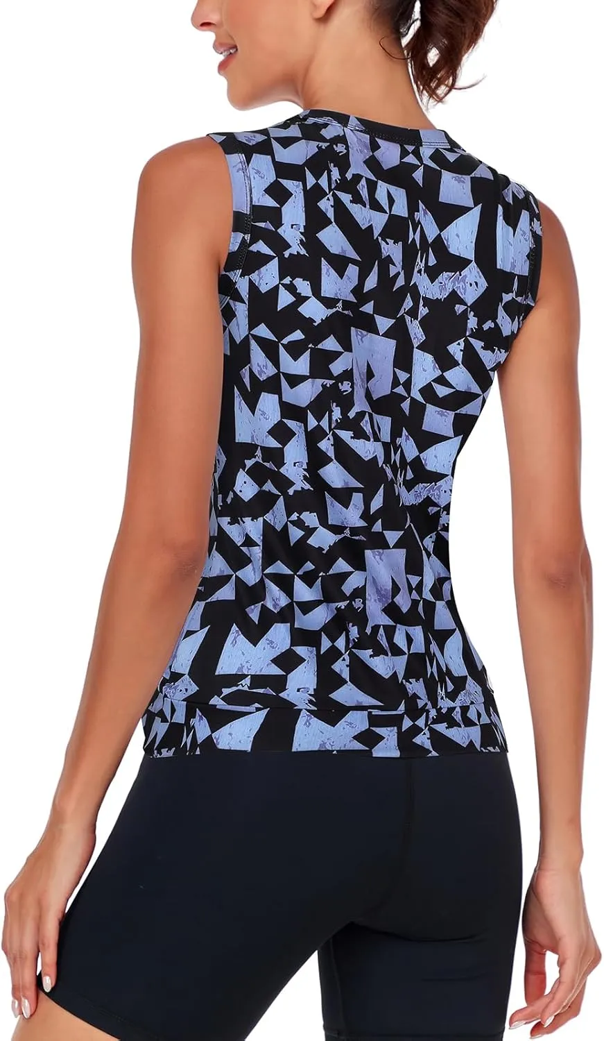 LURANEE Women's Workout Athletic Tank Tops Quick Dry Sun Protection Yoga Gym Crop Sleeveless Shirts