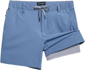 maamgic Mens Casual Shorts with Compression Liner 5/7 Inch Classic Fit Khaki Shorts
