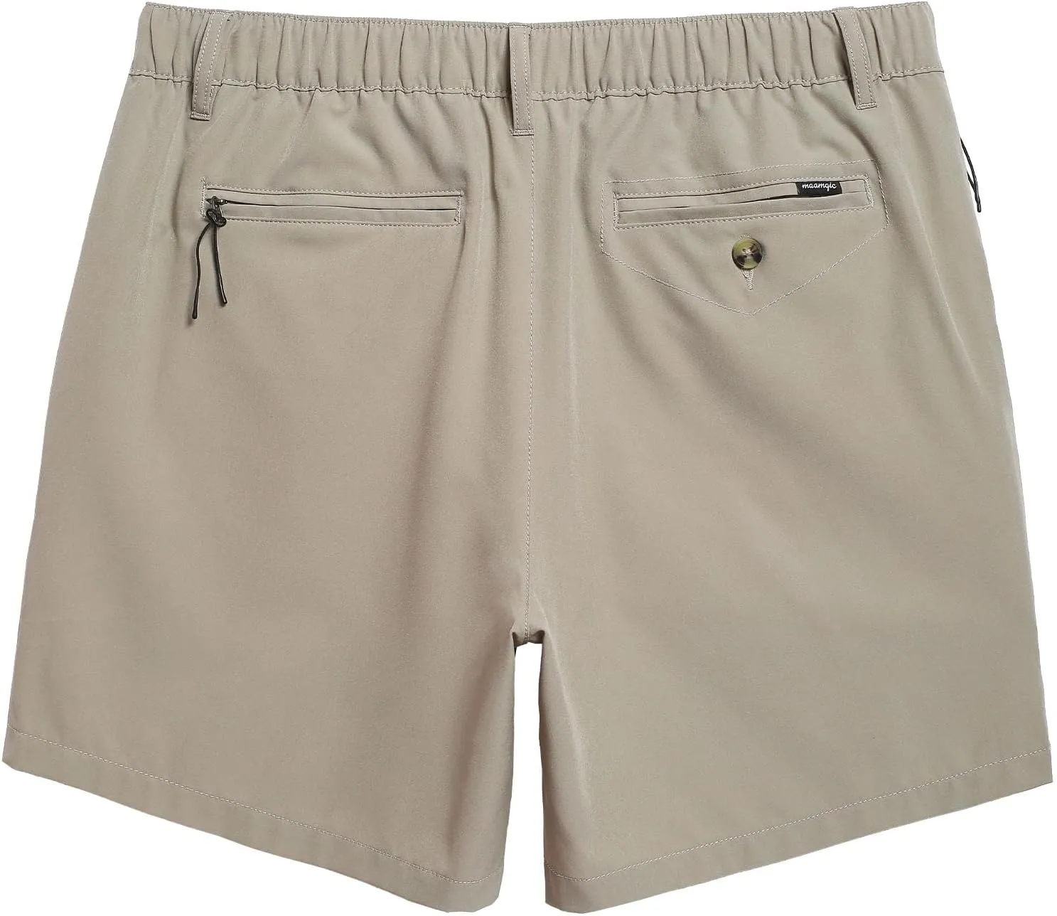 maamgic Mens Casual Shorts with Compression Liner 5/7 Inch Classic Fit Khaki Shorts