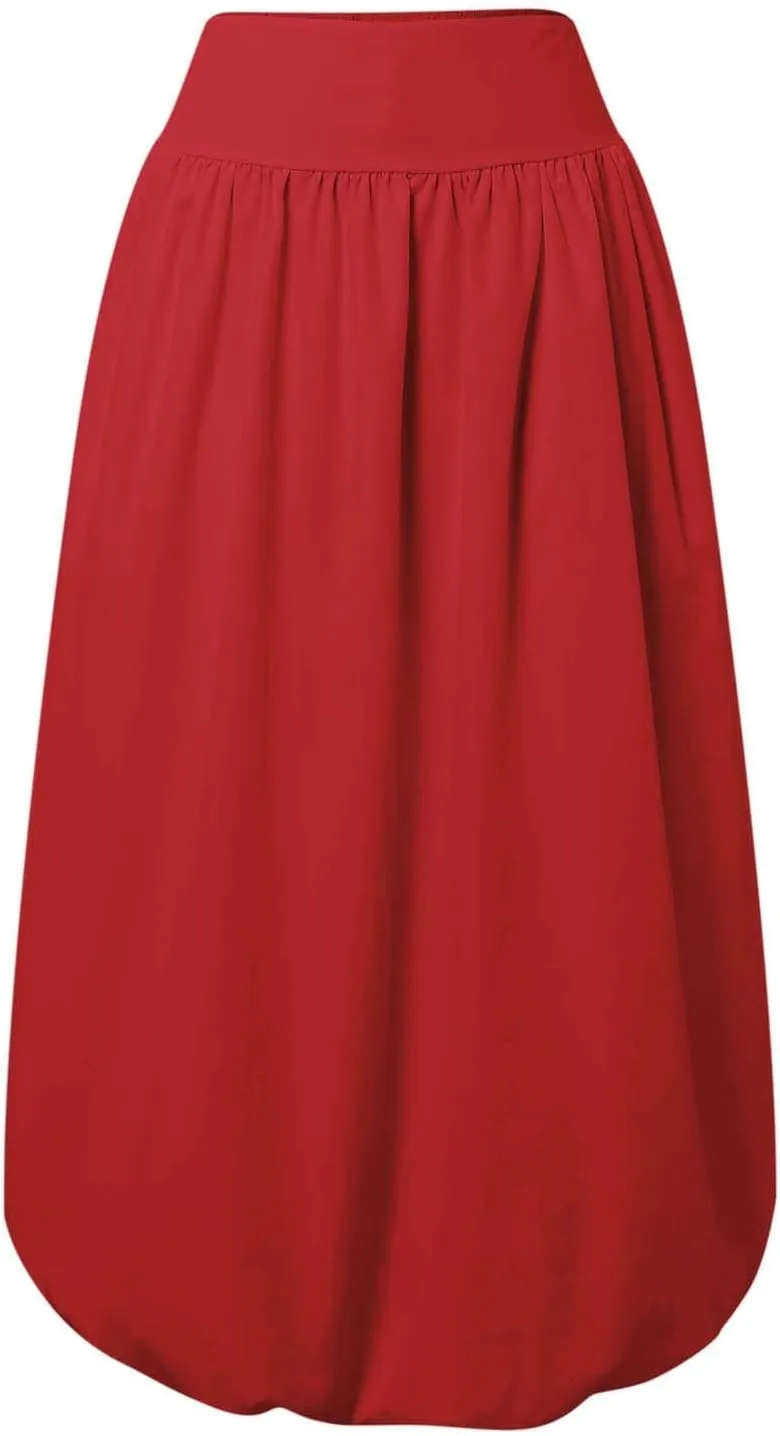 Maxi Skirts for Women 2025 Summer Vacation Flowy Elastic High Waisted Swing A Line Long Skirt