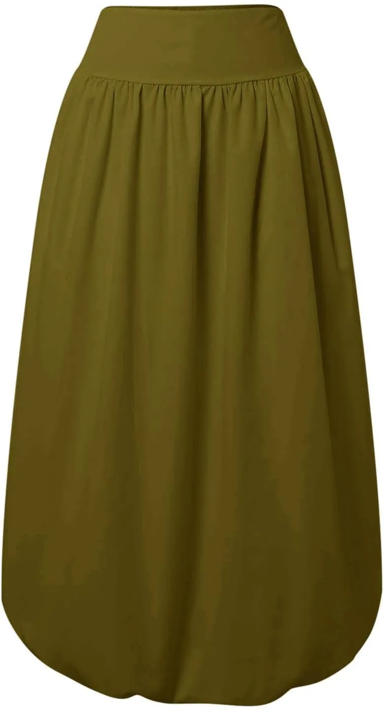 Maxi Skirts for Women 2025 Summer Vacation Flowy Elastic High Waisted Swing A Line Long Skirt
