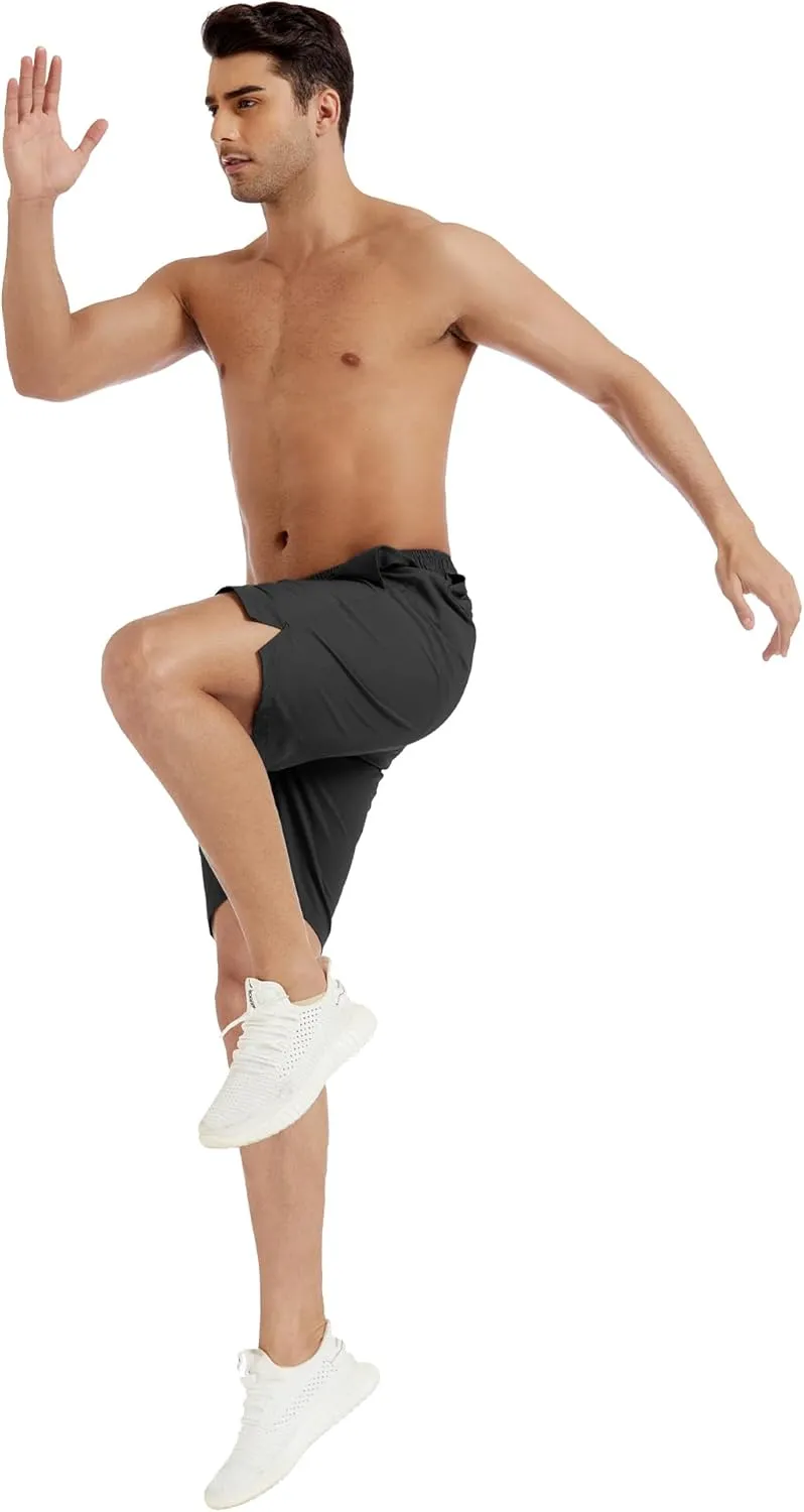 Men's Stretch Waist Casual Shorts-7" Quick Dry Running Athletic Shorts with Towel Loop