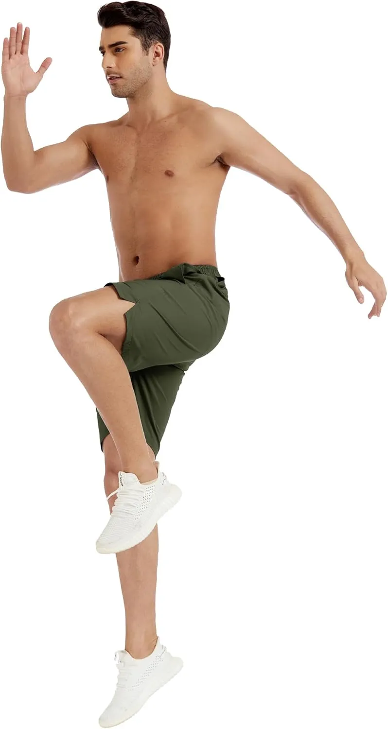 Men's Stretch Waist Casual Shorts-7" Quick Dry Running Athletic Shorts with Towel Loop