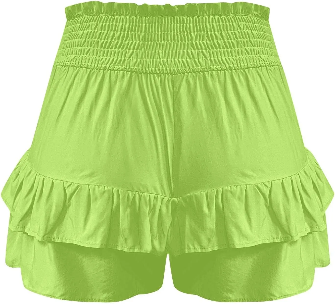 Mini Skirts for Women Summer High Waisted Ruffle Tiered Skorts Boho Flowy Linen Mini Skirts Beach Vacation Skirt