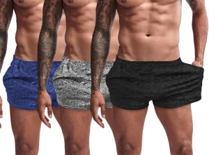 Muscle Cmdr Men's Bodybuilding Shorts 3 Inch Athletics Quick Dry Casual Shorts