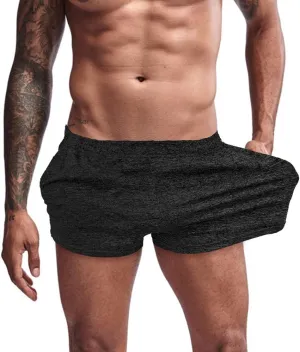Muscle Cmdr Men's Bodybuilding Shorts 3 Inch Athletics Quick Dry Casual Shorts