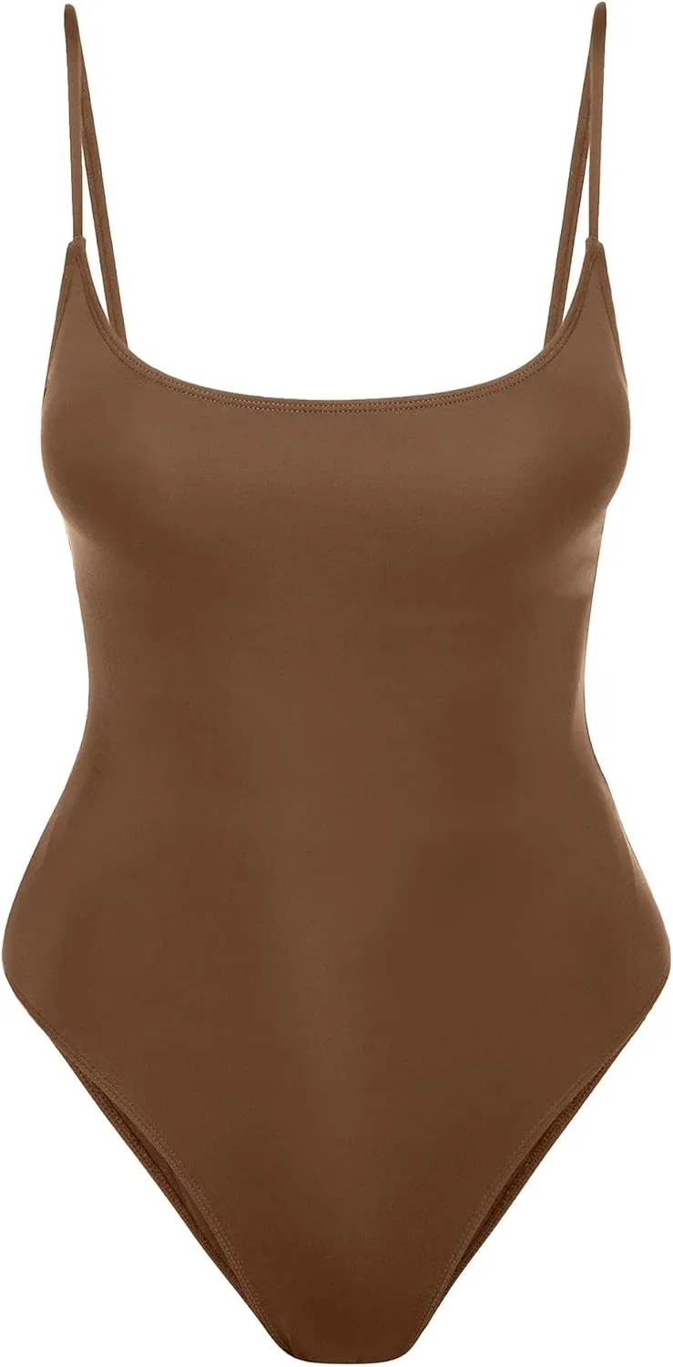 Narecte Sexy One Piece Bathing Suit for Women Tummy Control High Cut One Piece Swimsuit Womens Swim Suit