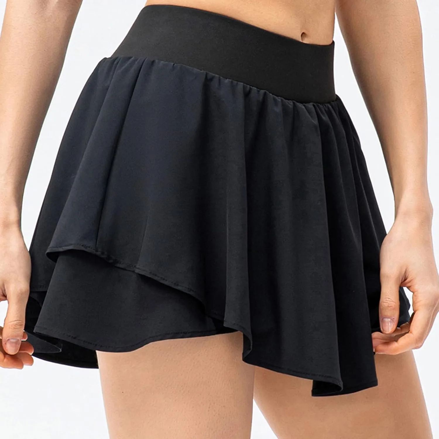 NaRHbrg Y2K Ruffle Short Skirt for Women's Low-Waisted Sexy A-Line Mini Skirt Beachwear Club Party Skorts Mini Skirts