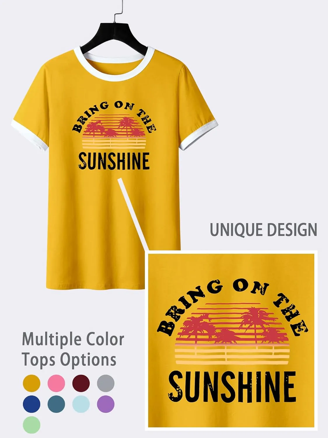 Nlife Bring On The Sunshine Graphic Long Sleeves Tees Blouses for Women Tops Sweaters for Women