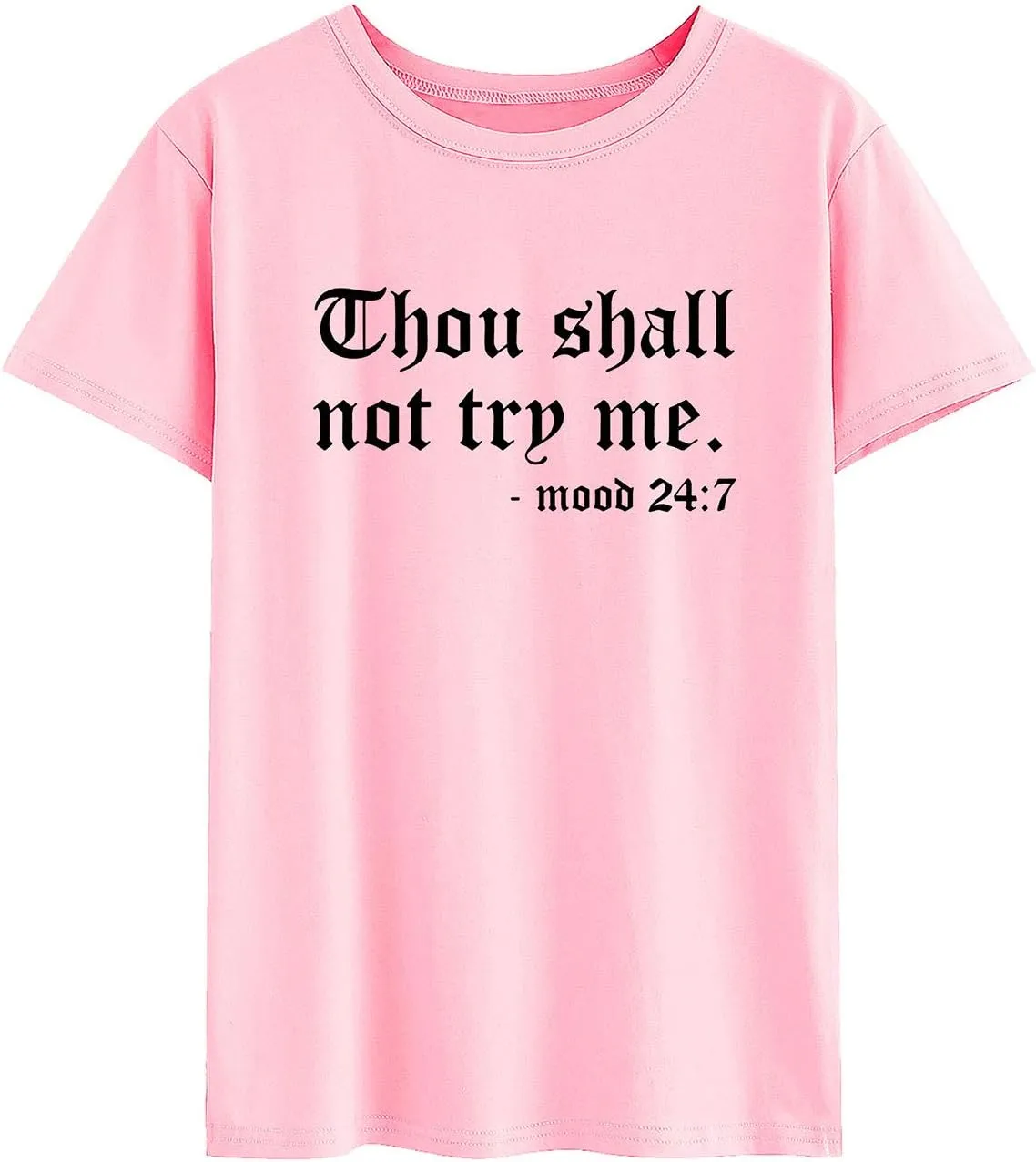 Nlife Thou Shall Not Try Me Oversized Sweatershirt Graphic Tee Shirt for Womens Tshirts Ladies Tops