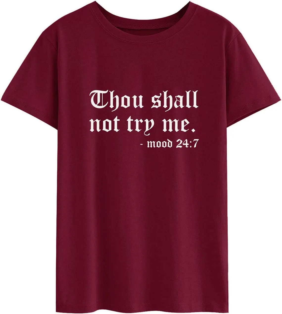 Nlife Thou Shall Not Try Me Oversized Sweatershirt Graphic Tee Shirt for Womens Tshirts Ladies Tops