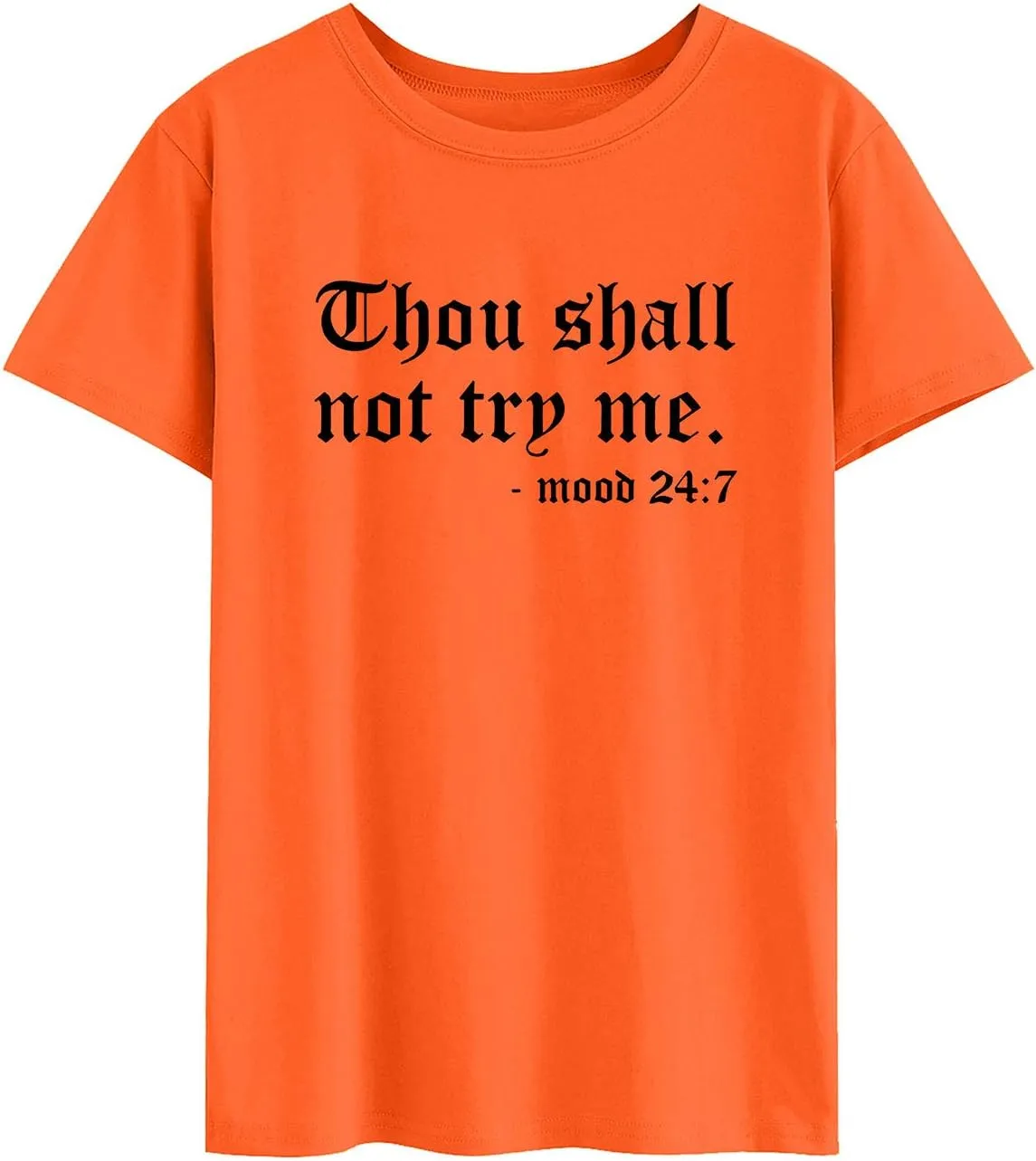 Nlife Thou Shall Not Try Me Oversized Sweatershirt Graphic Tee Shirt for Womens Tshirts Ladies Tops