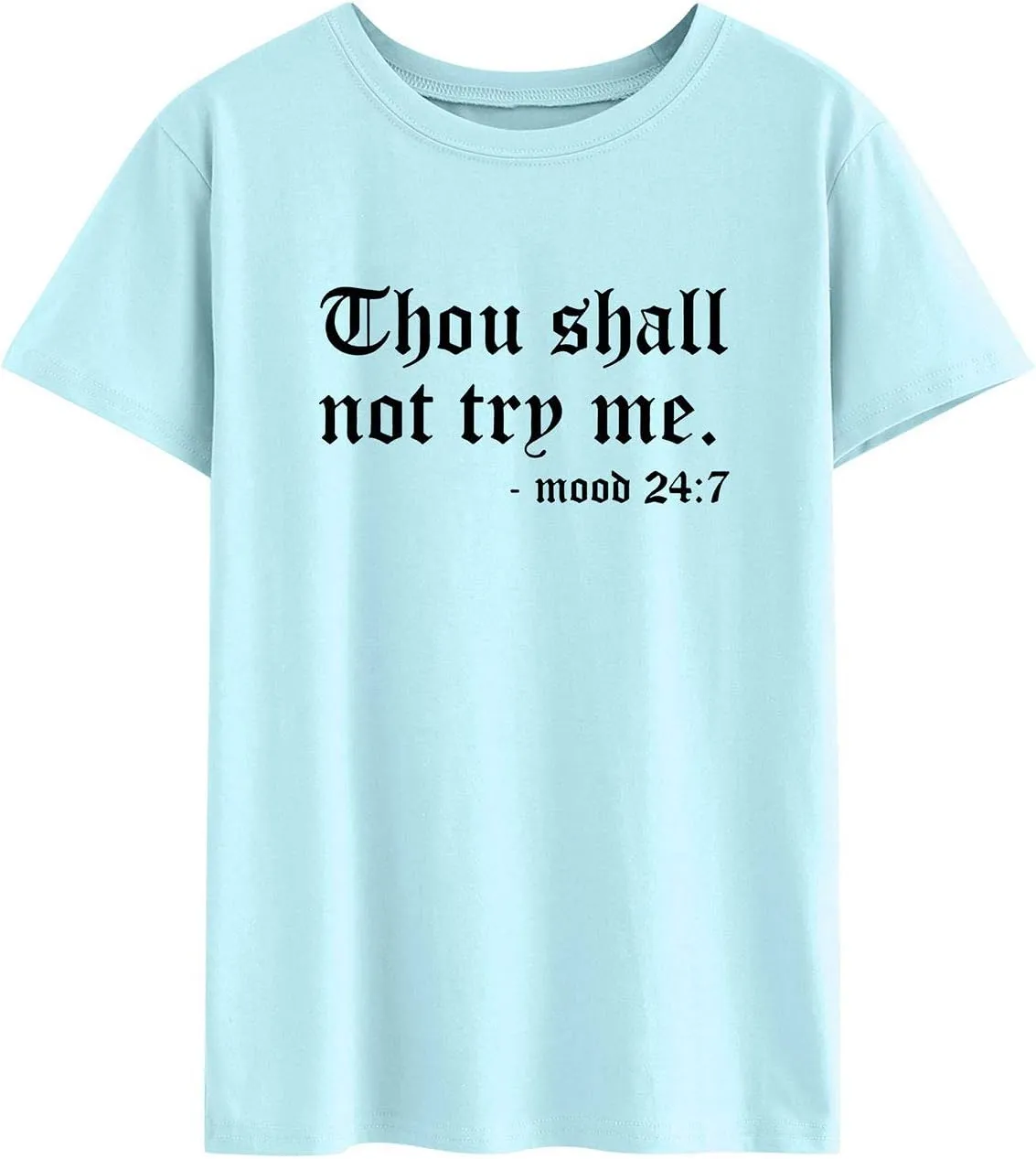 Nlife Thou Shall Not Try Me Oversized Sweatershirt Graphic Tee Shirt for Womens Tshirts Ladies Tops