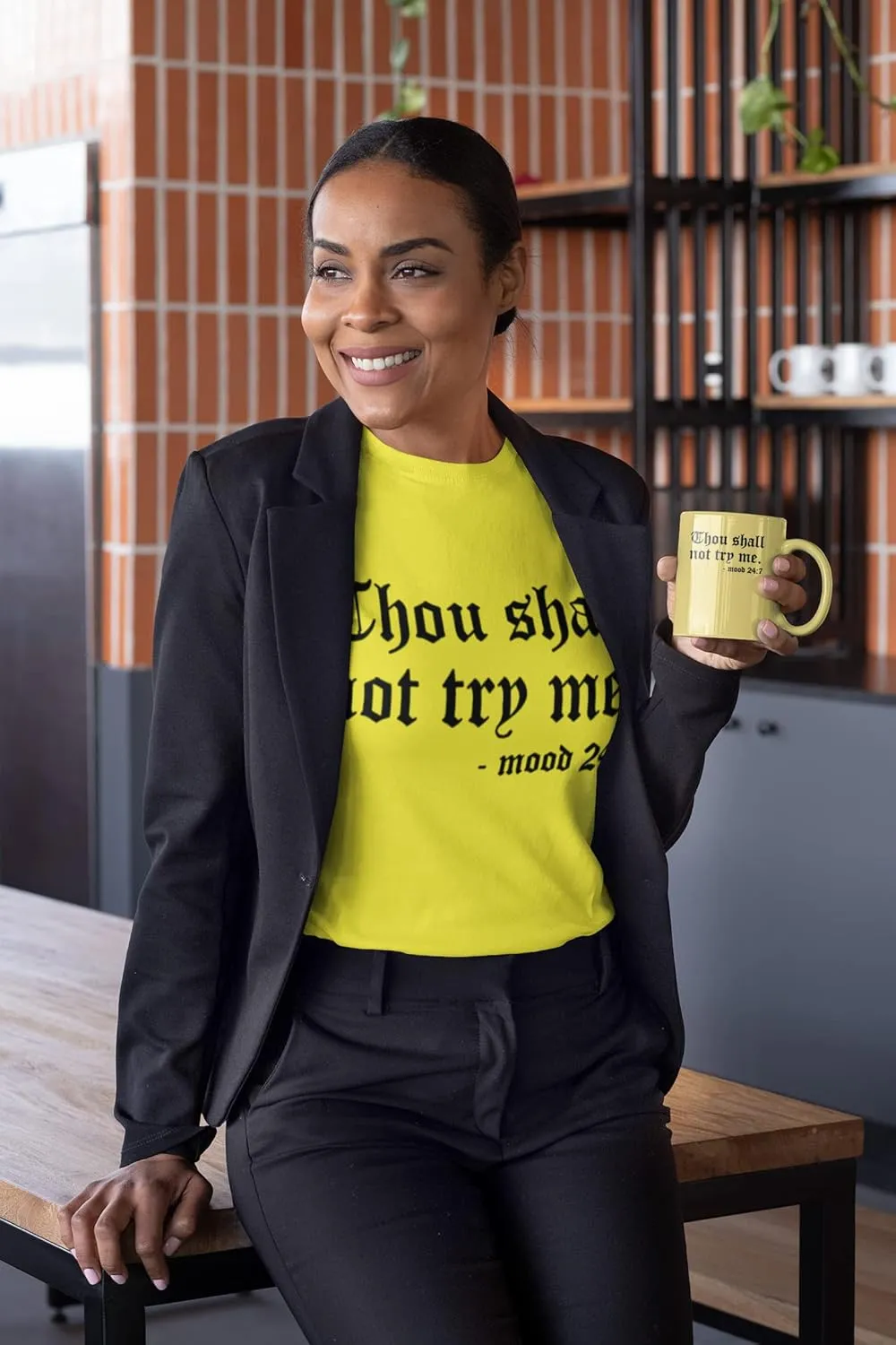 Nlife Thou Shall Not Try Me Oversized Sweatershirt Graphic Tee Shirt for Womens Tshirts Ladies Tops