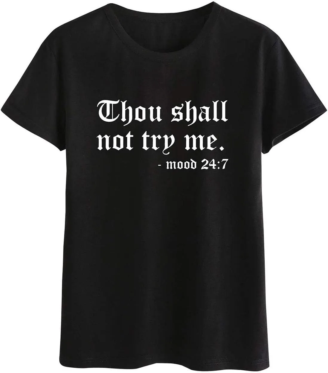 Nlife Thou Shall Not Try Me Oversized Sweatershirt Graphic Tee Shirt for Womens Tshirts Ladies Tops