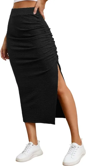 Patchwork Skirt for Women High Waist Boho Maxi Skirt Flowy A-Line Long Skirt