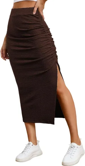 Patchwork Skirt for Women High Waist Boho Maxi Skirt Flowy A-Line Long Skirt
