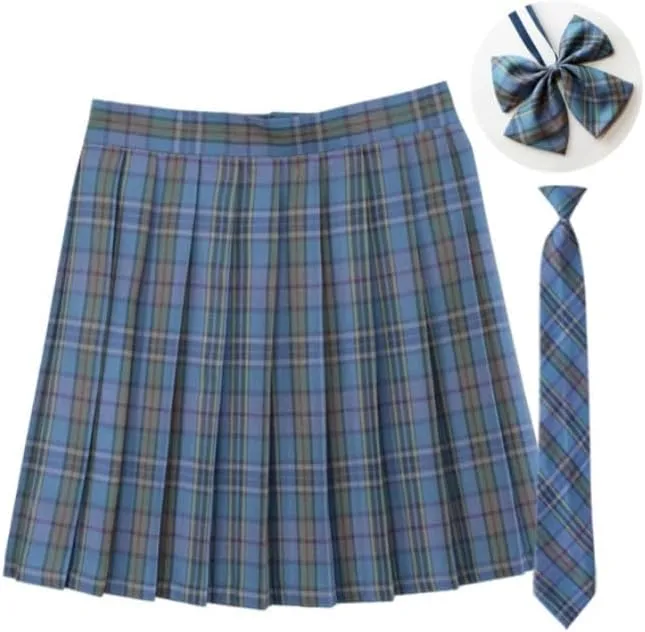 Plaid Pleated Mini Skirts for Women A Line Elastic Skirt High Waisted Stretchy Skirts Trendy Cosplay Skirt