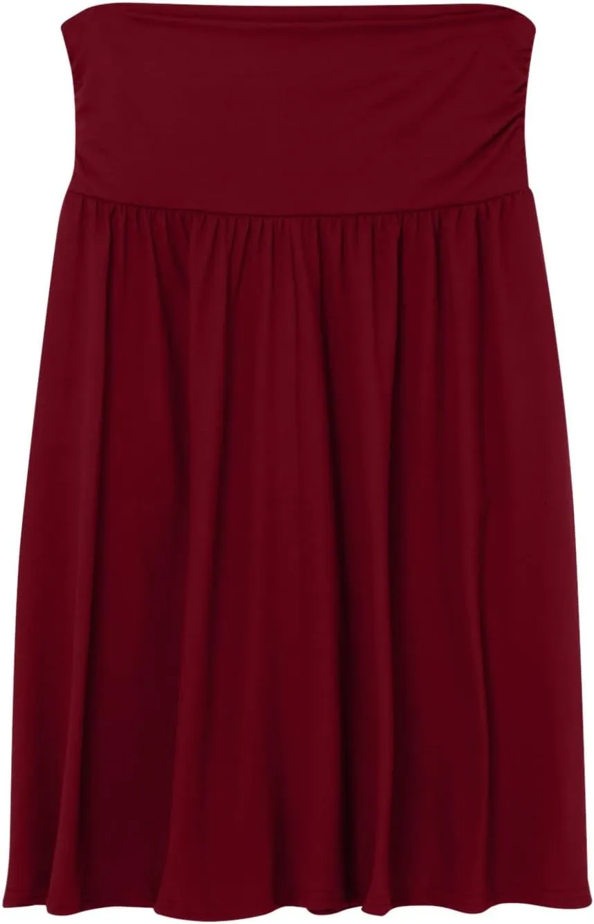 Pleated Midi Skirts for Women 2025 Summer High Waisted Solid Color Flowy A-Line Skirt with Pockets
