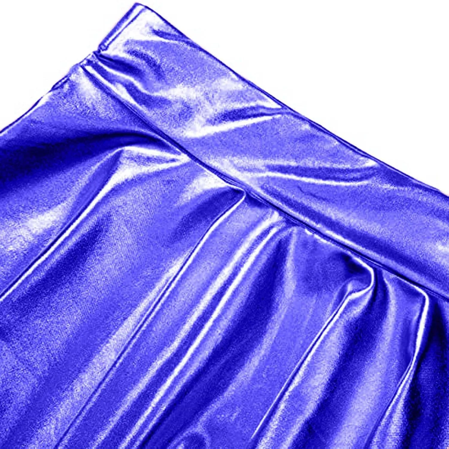 Pleated Skirts for Women Metallic Mini Skirt Sexy Holographic Shiny Flared A-Line Skater Skirts for Casual/Club/Rave
