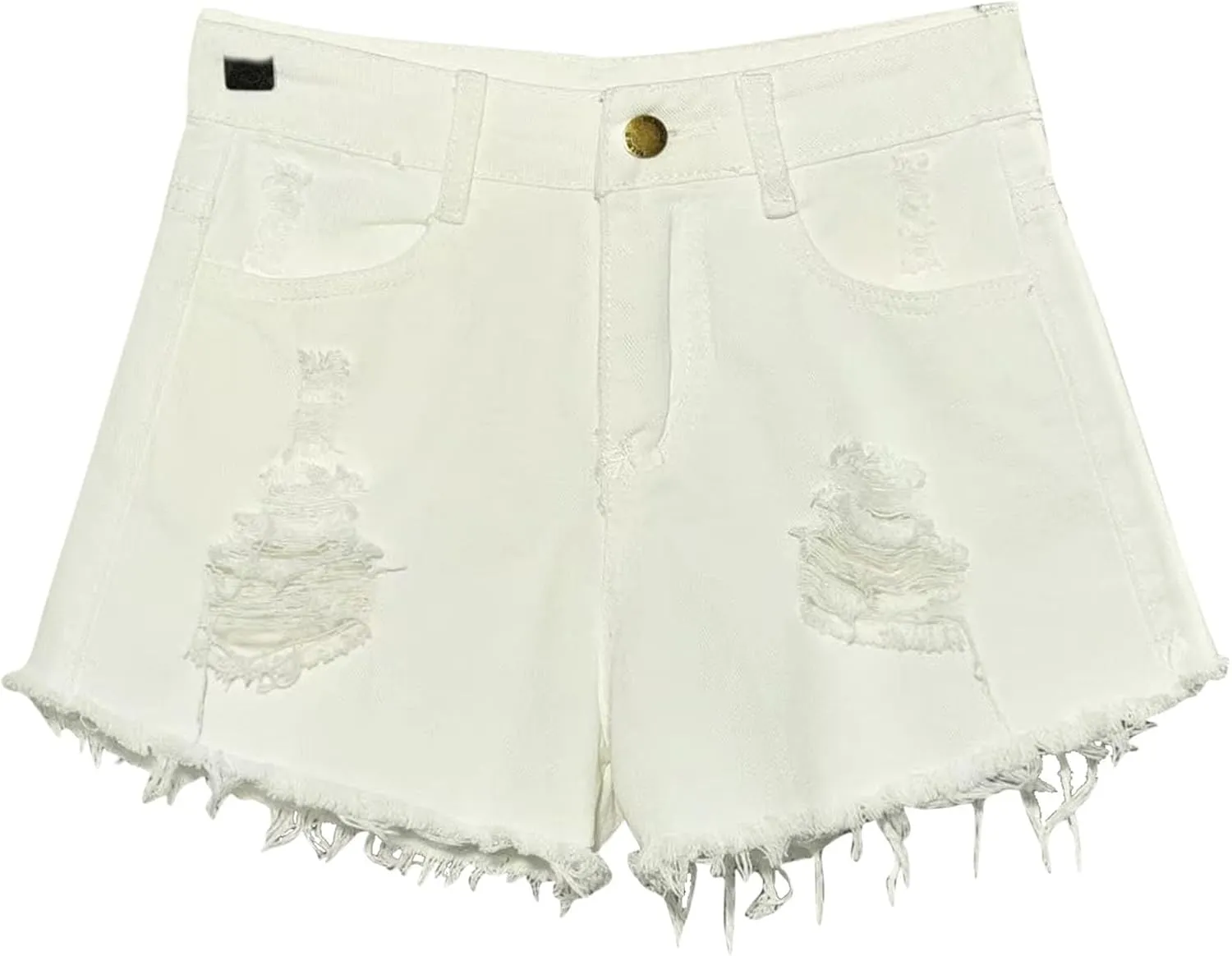 Plus Size Denim Shorts for Women High Waisted Ripped Stretchy Casual Trendy Jean Shorts with Frayed Raw Hem