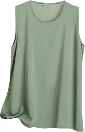 Plus Size Tank Tops for Women Summer Sleeveless Quick Dry Crewneck Blouse Solor Color Loose Fit Training Gym Shirts