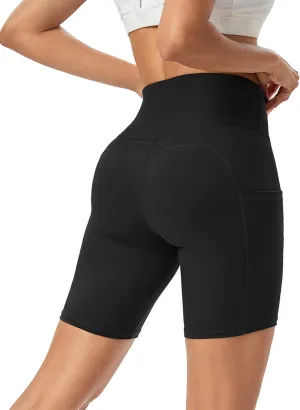 Promover High Waist Biker Yoga Shorts for Women with Pockets Workout Running Compression Shorts 5"/8"