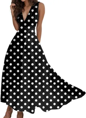 PTOLOCIF Sundresses for Women 2025 Sleeveless Spaghetti Strap Long Dresses Scoop Neck Smocked Ruffle Flowy Boho Maxi Dress