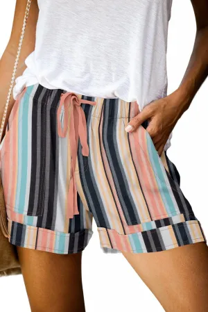 QUEEN PLUS Womens Casual Shorts Comfy Elastic Waist Drawstring Pocket Shorts Pants