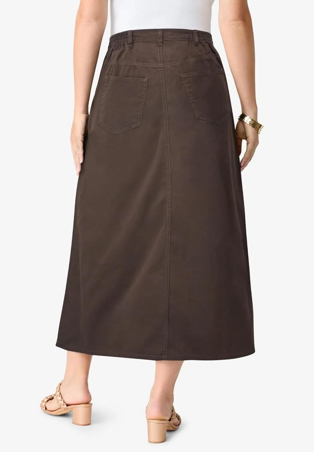 Roaman's Women's Plus Size Complete Cotton A-Line Skirt