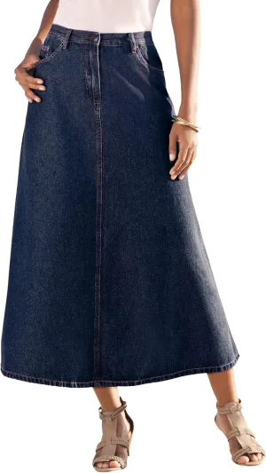 Roaman's Women's Plus Size Complete Cotton A-Line Skirt